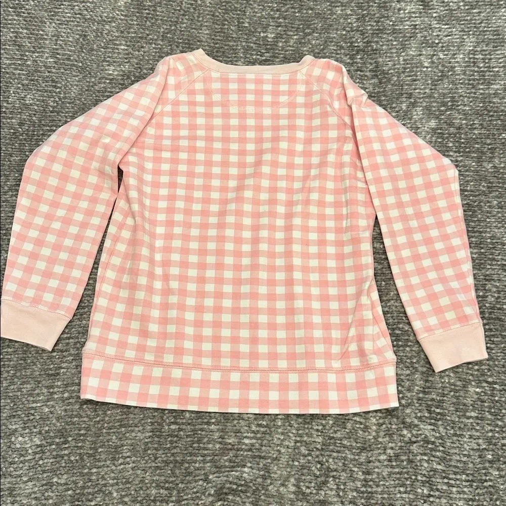 NWOT The Beaufort Bonnet Co. Pink Gingham pullover sweatshirt 12